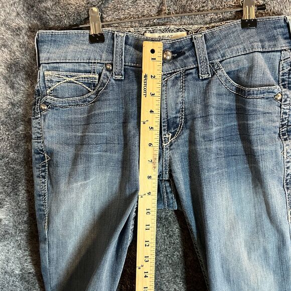 Ariat Jeans Womens 28xl Light Wash Midrise Straight Leg Western REAL Stretch - Picture 7 of 9